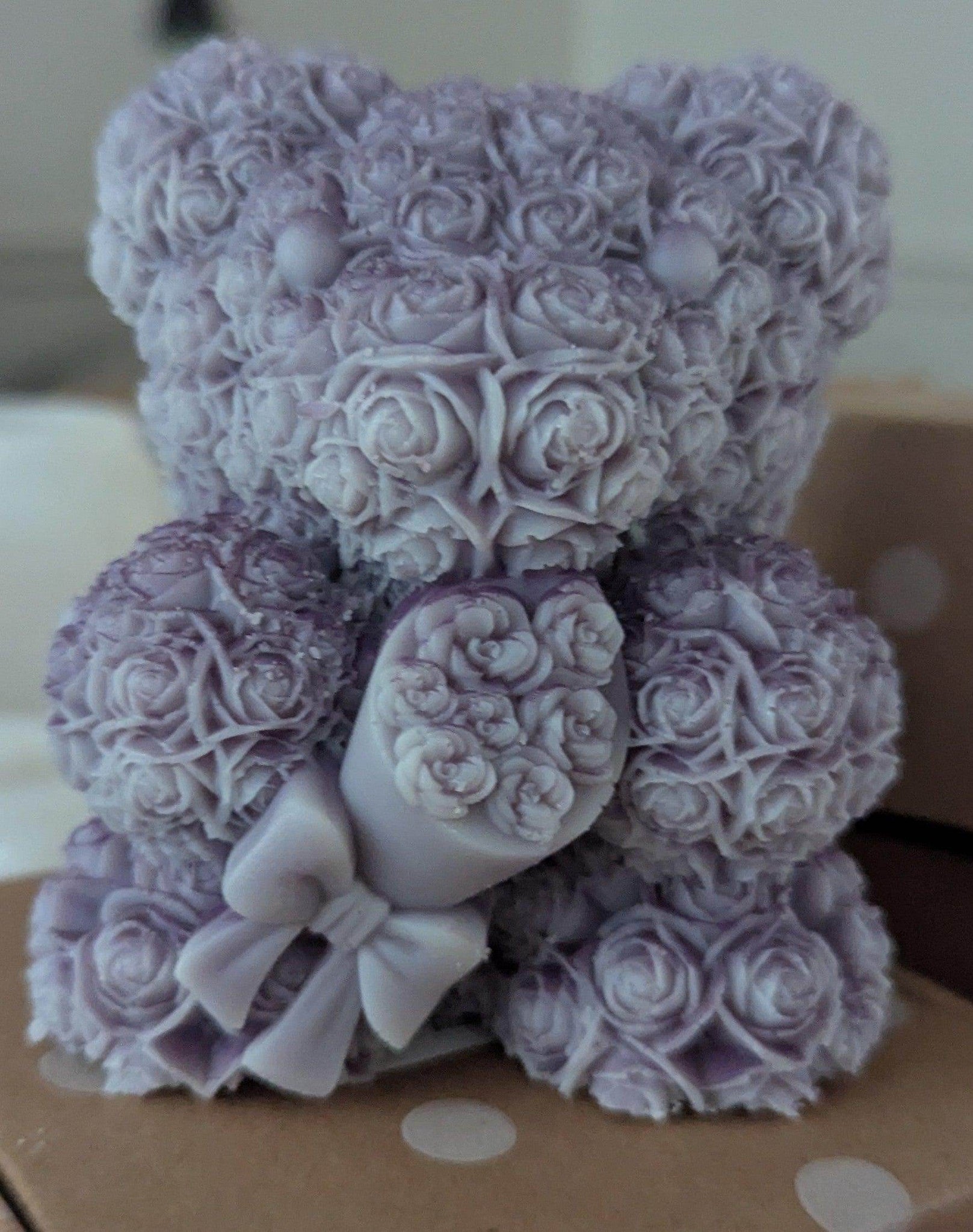 Large Rose Teddy Bear Resin - Bennett Creations and Crafts 