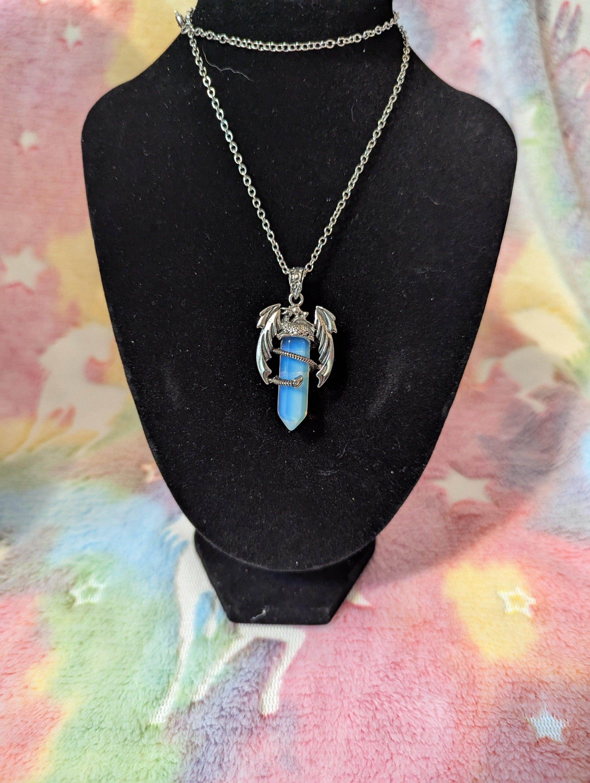 Dragon Gemstone Pendant (Random) - Bennett Creations and Crafts 