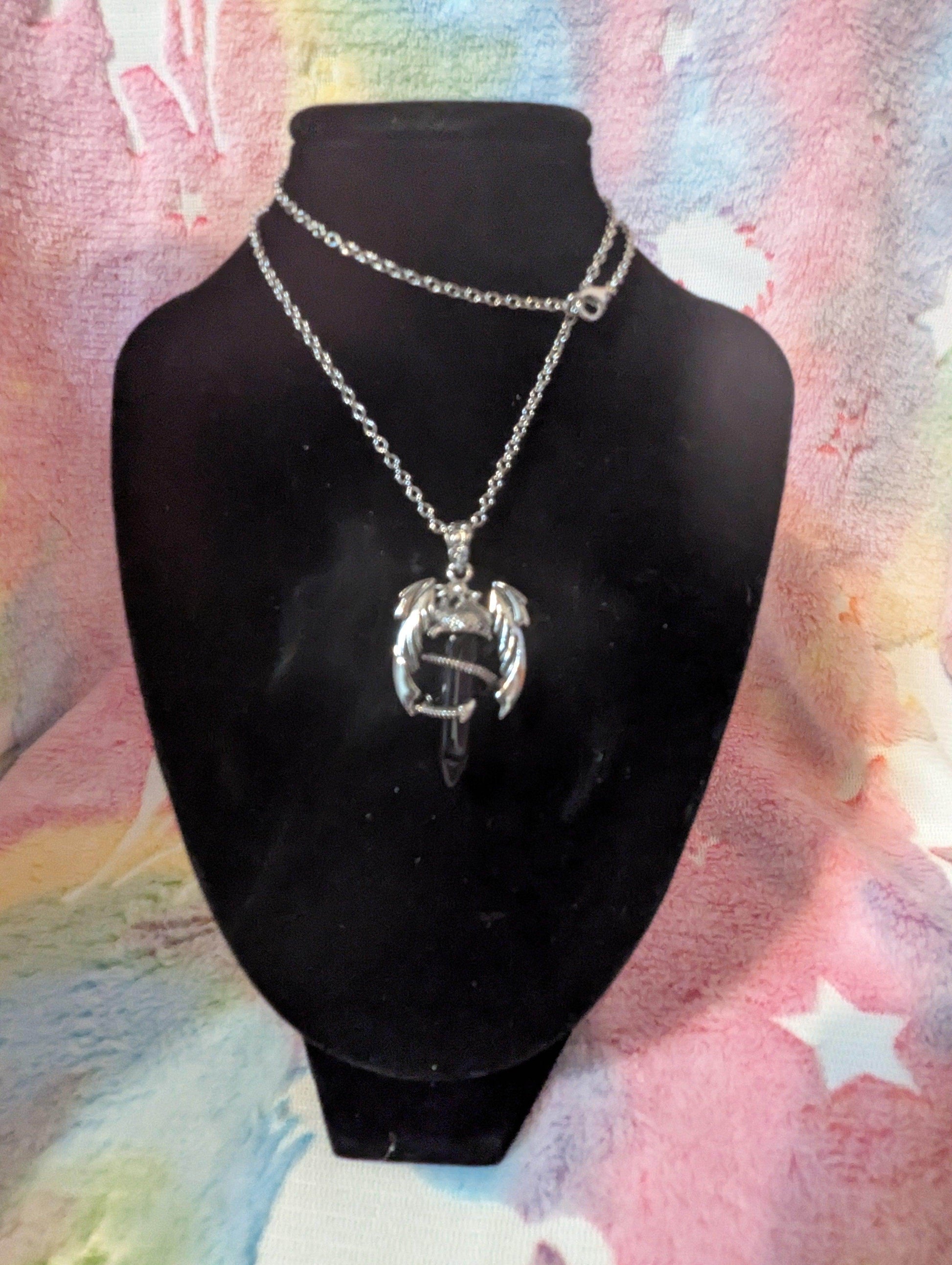 Dragon Gemstone Pendant (Random) - Bennett Creations and Crafts 