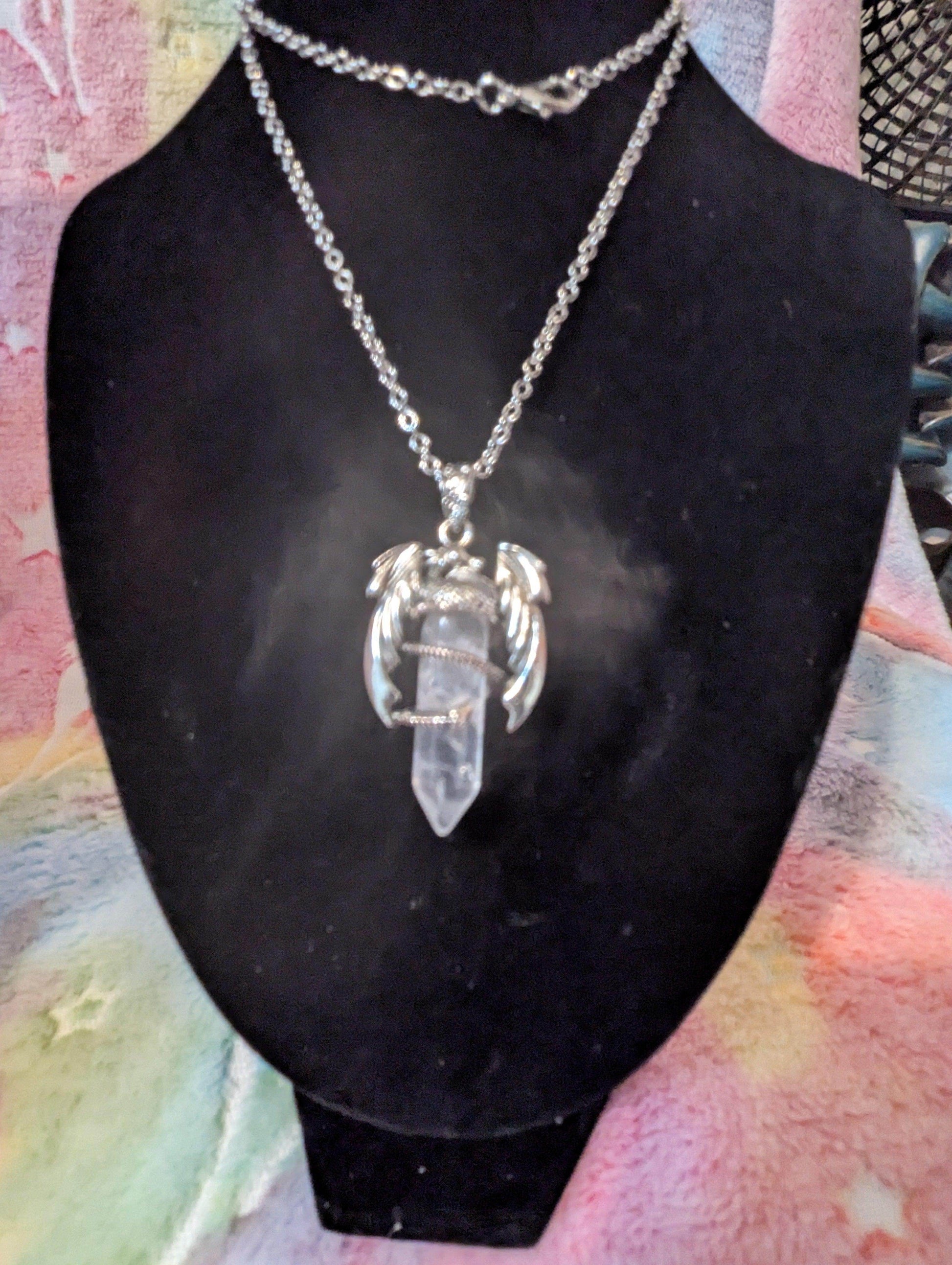 Dragon Gemstone Pendant (Random) - Bennett Creations and Crafts 