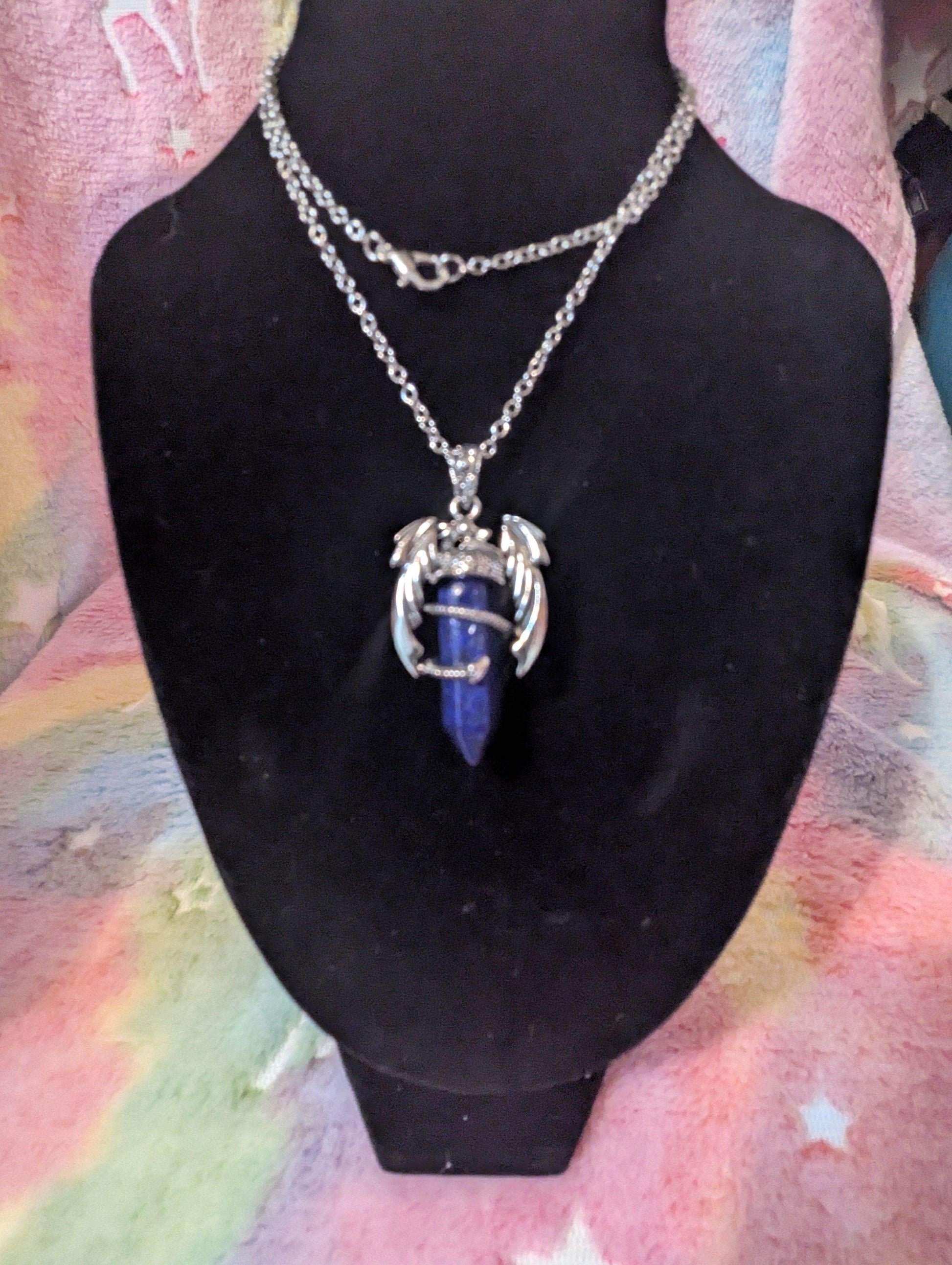 Dragon Gemstone Pendant (Random) - Bennett Creations and Crafts 