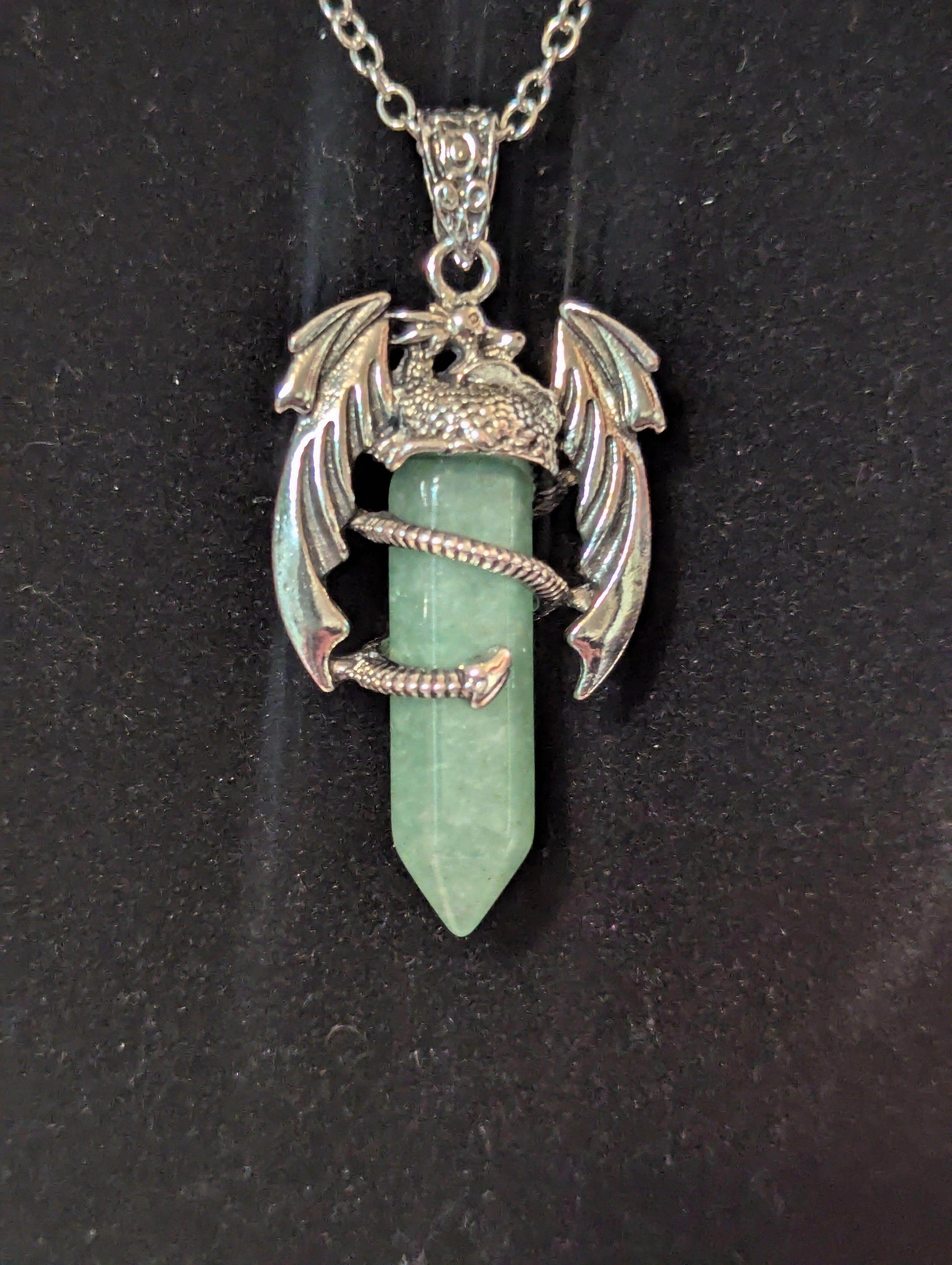 Dragon Gemstone Pendant (Random) - Bennett Creations and Crafts 