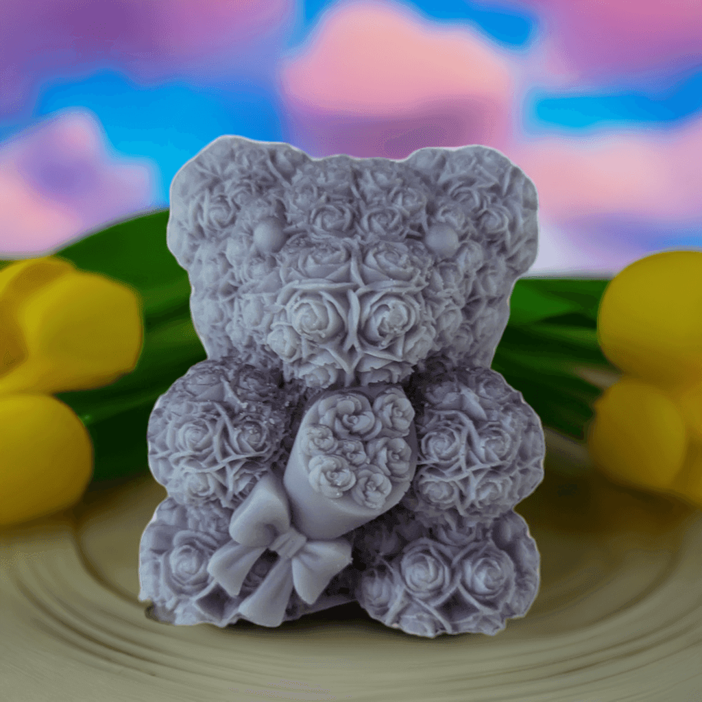 Large Rose Teddy Bear Resin - Bennett Creations and Crafts 
